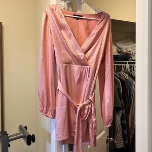 Lulu’s pink printed faux maxi dress size XL